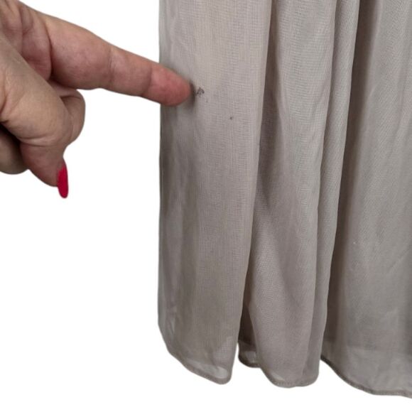 David's Bridal Short Lace Mesh Dress with Halter Neckline Biscotti Beige Size 16 - Picture 10 of 14